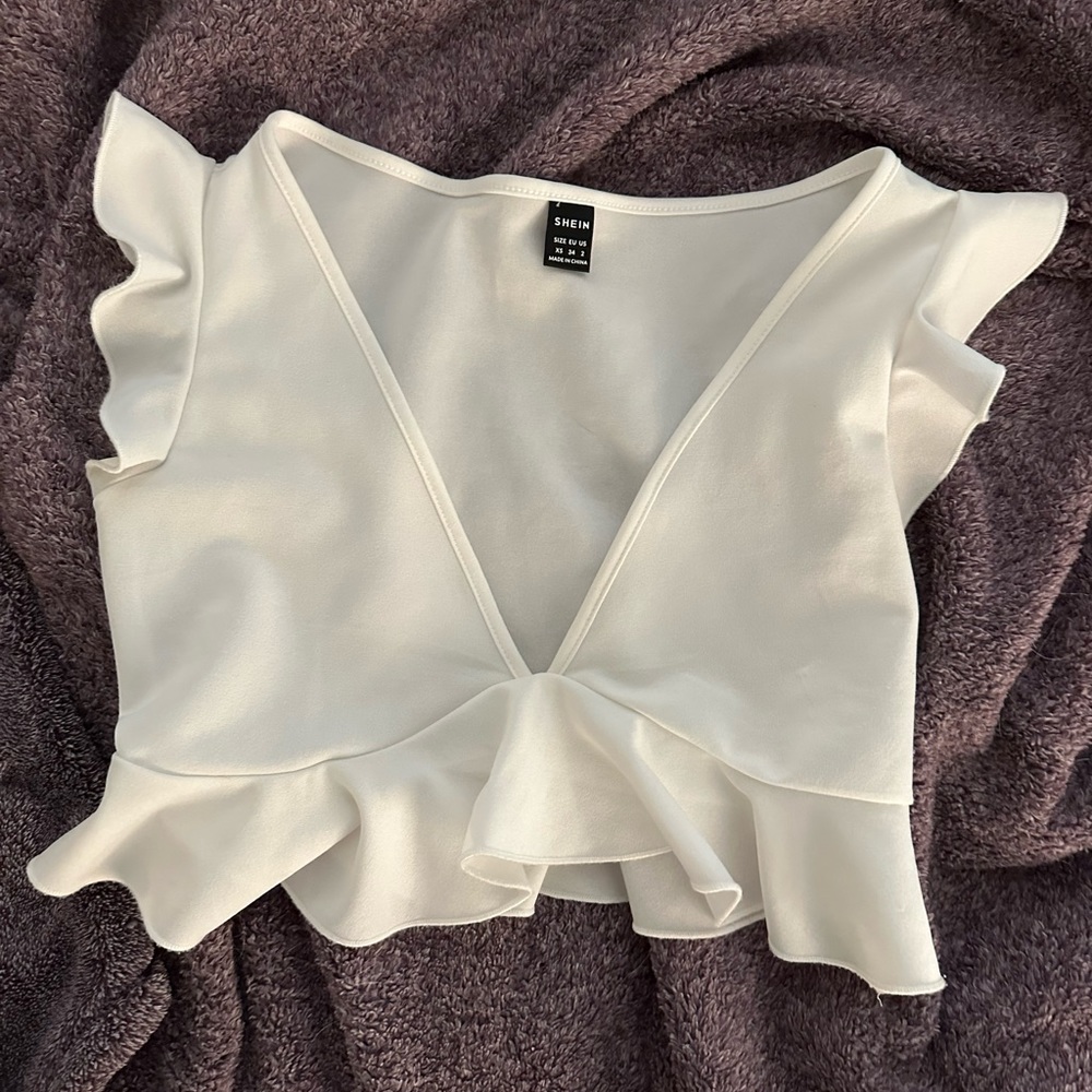 SHEIN ruffle crop top